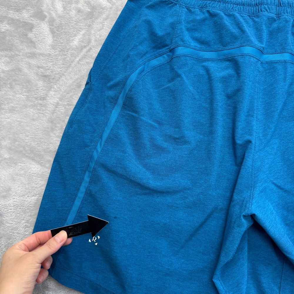 Lululemon Shorts Men L Blue Pace Breaker Linerless Athletic Gym Running Training - Picture 4 of 13